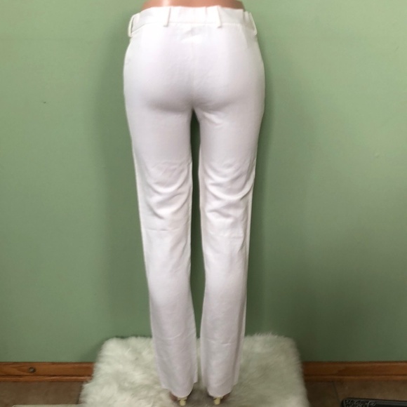 Bottega Veneta Womens Pants White Linen Cotton Blend Pockets Zip Italy 40 - Picture 3 of 7